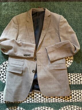 Men's Tommy Hilfiger Grey Suit - Tailored Single-Breasted Jacket, Slim Pant